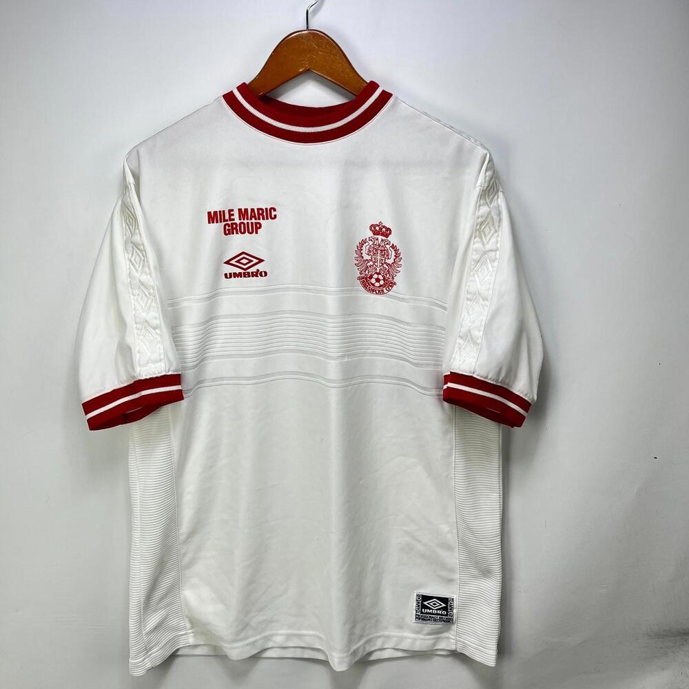 Vintage 90s Umbro Serbia Football Soccer Jersey Large